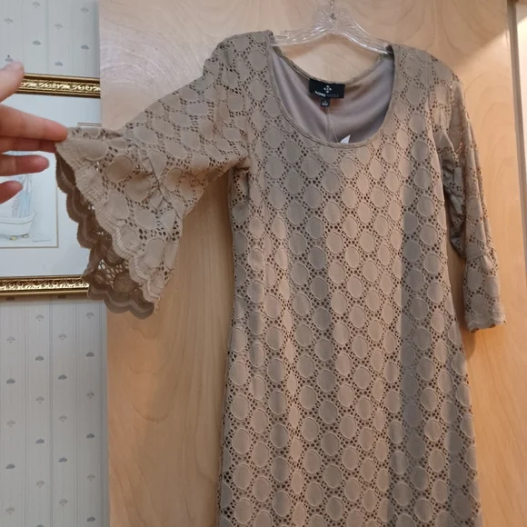 Ronni Nicole | Dresses | Ronni Nicole Cream Scallop Eyelet Lace Boho  Cottagecore Dress Sz 6 Nwt | Poshmark